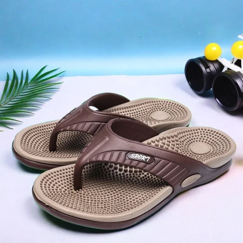 Men‘s Flip Flops Summer Non-Slip Thong Sandals Lightweight Comfortable EVA Foam Arch Support Indoor Outdoor Home Slippers Beach Pool Gym Travel Walking Durable Quick Dry Cushion Footbed Casual Minimalist