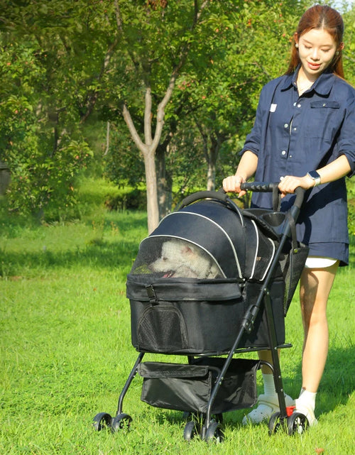 Load image into Gallery viewer, Pet Travel Trolley Detachable Cat Dog Cage Carrier Pet Strollers Lightweight Foldable Portable Carrier Stroller
