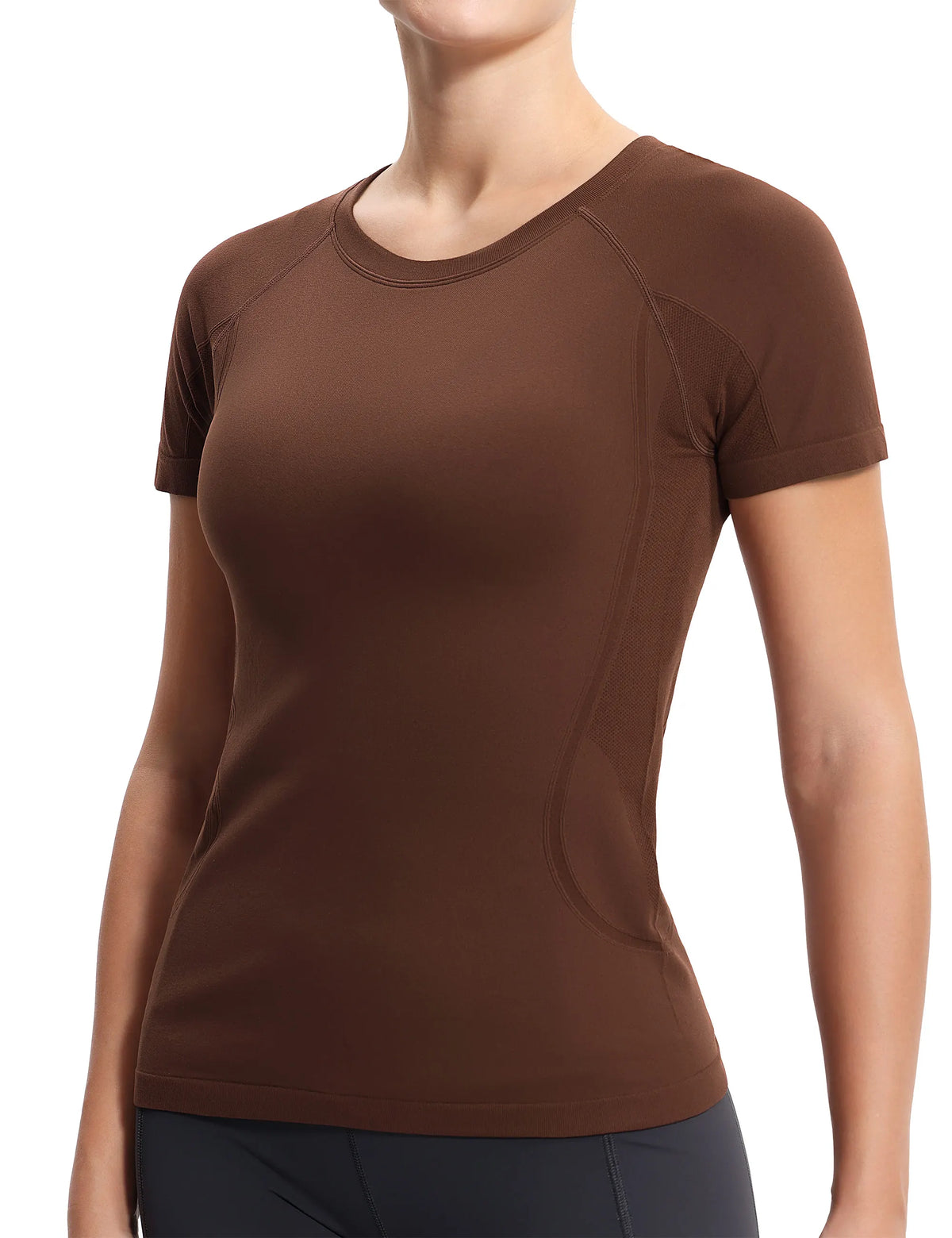 THE GYM PEOPLE Women's Seamless Workout T-Shirts Short Sleeve Slim Fit Shirts Breathable Running Tee Tops