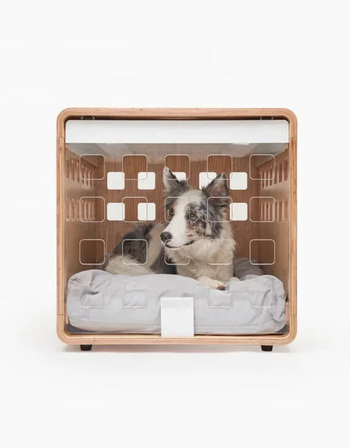 Load image into Gallery viewer, modern customized stylish clear acrylic heavy duty fold up inside house kennel dog wood crate for small animals
