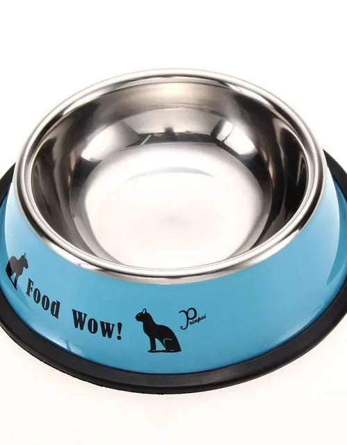 Load image into Gallery viewer, Stainless Steel Cartoon Pet Dog Food Water Bowl Dog Cat Anti-skid Feeding Watering Bowl 11cm Diameter Pet Feeder
