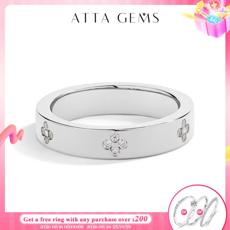 ATTAGEMS Simple D VVS1 Moissanite Ring Round Cut 1.2mm S925 Sterling SIlver Wedding Band Jewelry For Women Shipping from the USA