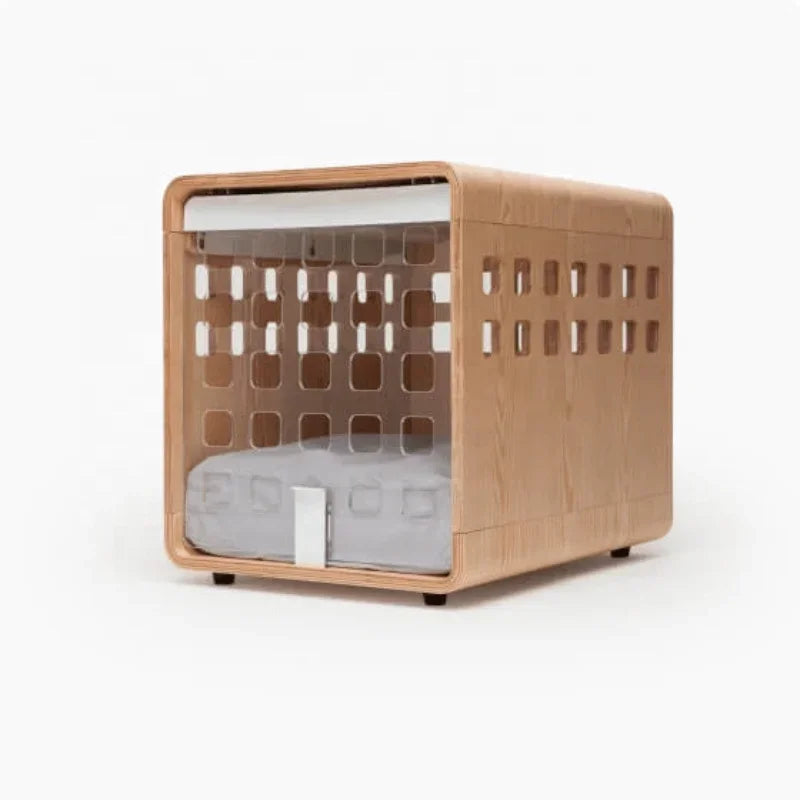 modern customized stylish clear acrylic heavy duty fold up inside house kennel dog wood crate for small animals