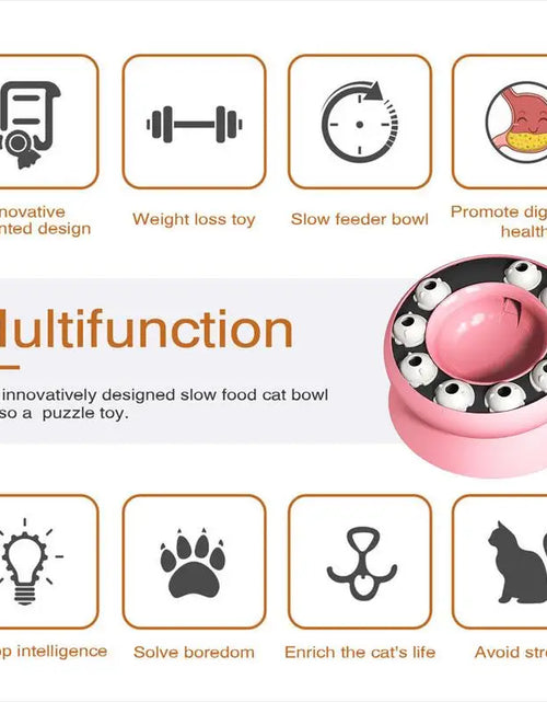 Load image into Gallery viewer, Slow Feeder Cat Bowl Elevated And Titled Cat Puzzle Feeder Bowl Healthy Eating Diet Pet Bowl Interactive Toy For Cats Food
