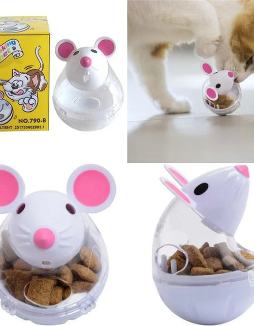 Load image into Gallery viewer, Cat Food Toy Ball Interesting Beautiful Food Dispenser Treat Toy Food Ball Container Cat Food Feeder Plastic Convenient Cat Mice
