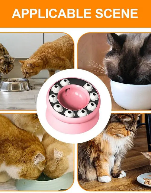 Load image into Gallery viewer, Slow Feeding Cat Bowl Elevated And Titled Cat Puzzle Feeder Dish Cat Food Dish For Healthy Eating Prevents Cat Overeating
