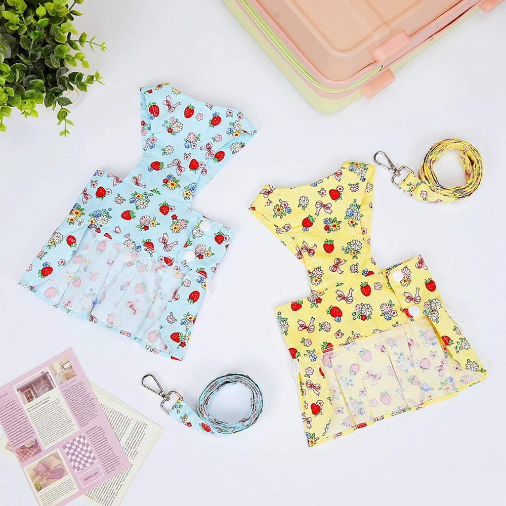 Dog Dress Pet Harness Collar Skirt Vest Clothes Pet Dog Dress Up Harness Clothing with Leash Traction Rope Puppy Princess Dress