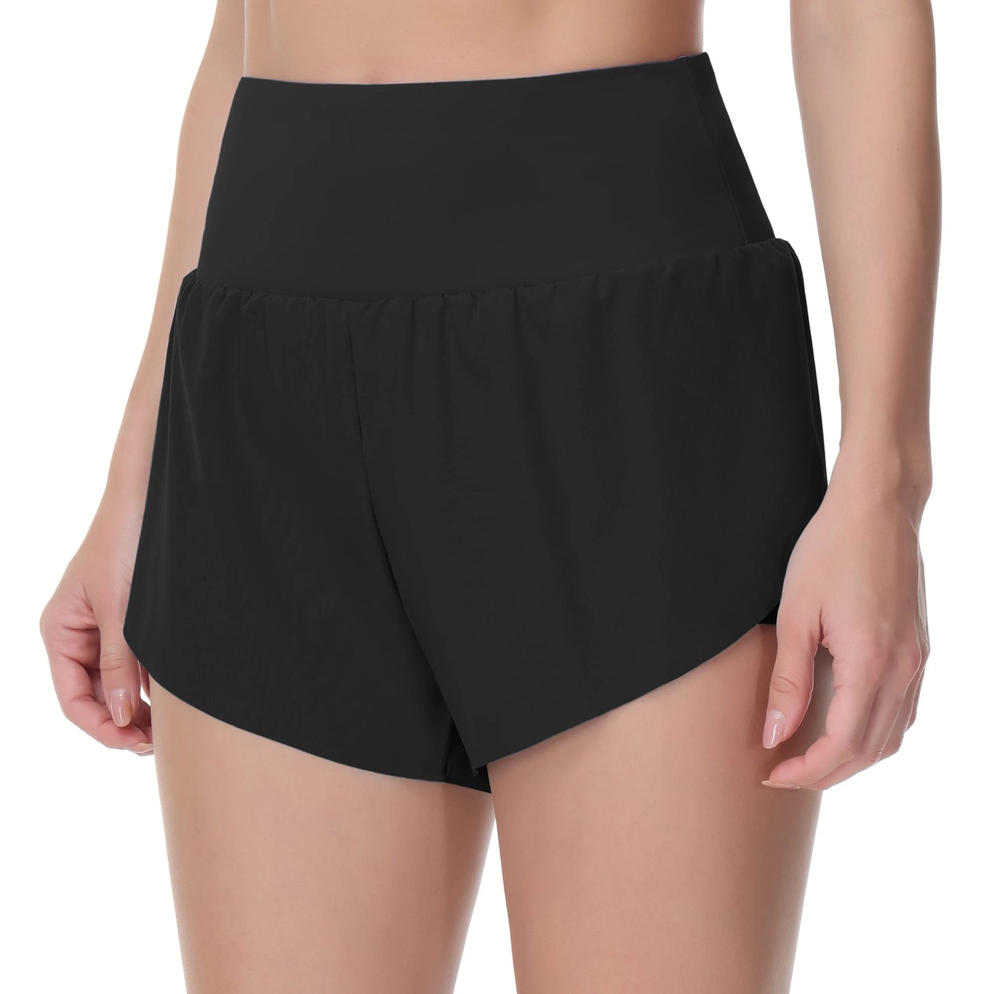 THE GYM PEOPLE Women’s Quick Dry Running Shorts Mesh Liner High Waisted Tennis Workout Shorts Zipper Pockets