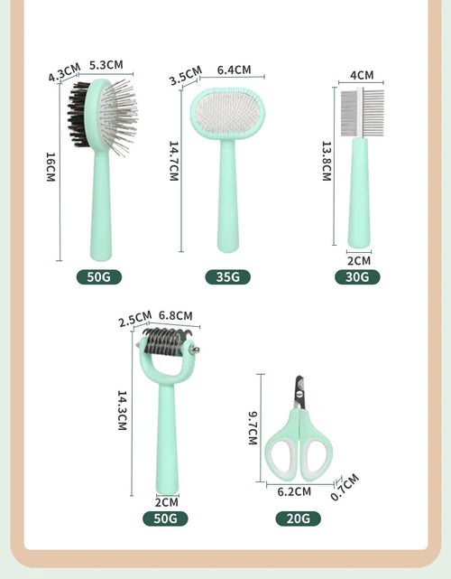 Load image into Gallery viewer, 5 Pcs Pet Deshedding Brush Massage De-floating Needle Comb Flea Comb Needle comb Set Grooming Tool For Dog Cat
