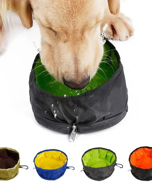 Load image into Gallery viewer, Portable Pet Dog Water Food Feeder Bowl Collapsible Feeding Watering Dish for Dog Puppy Cat Outdoor Folding Bowl Pet Supplies
