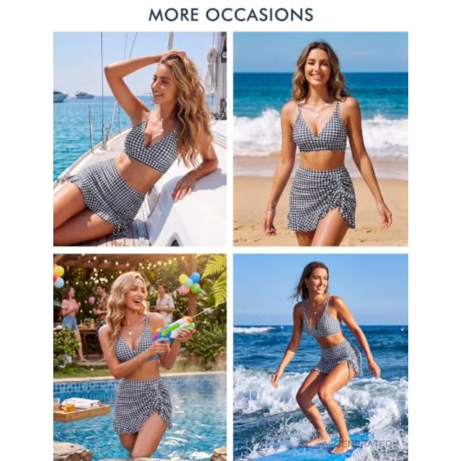 Blooming Jelly Women's High Waisted Bikini Sets Tummy Control Bathing Suit Two Pcs Swim Suit 2026 Retro Swimsuit