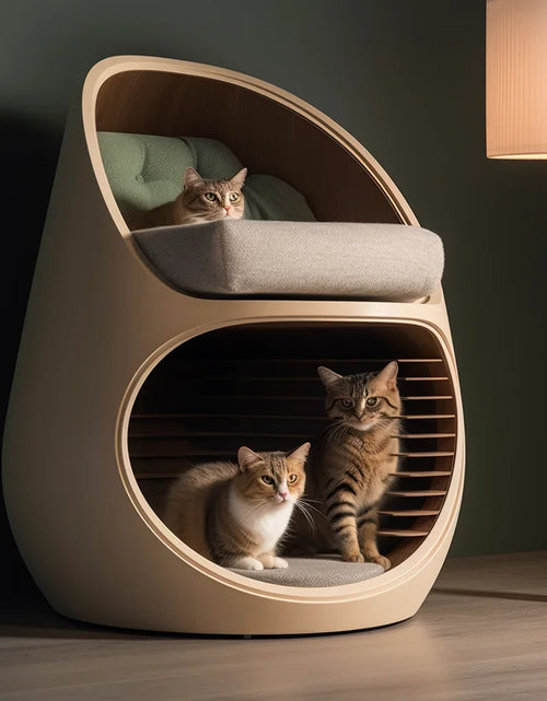 Load image into Gallery viewer, Cat House Apartment qifu Modern Cat Furniture Table Luxury Cat Bed Pet Furniture 3D printing environmentally friendly materials
