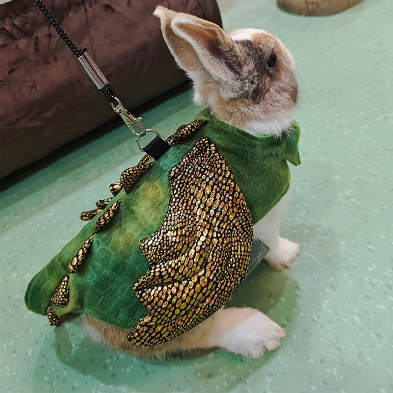 Small Animal Dinosaur Costume Harness Leash for Rabbit Guinea Pigs Net Vest Guinea Pigs Harness Dropship