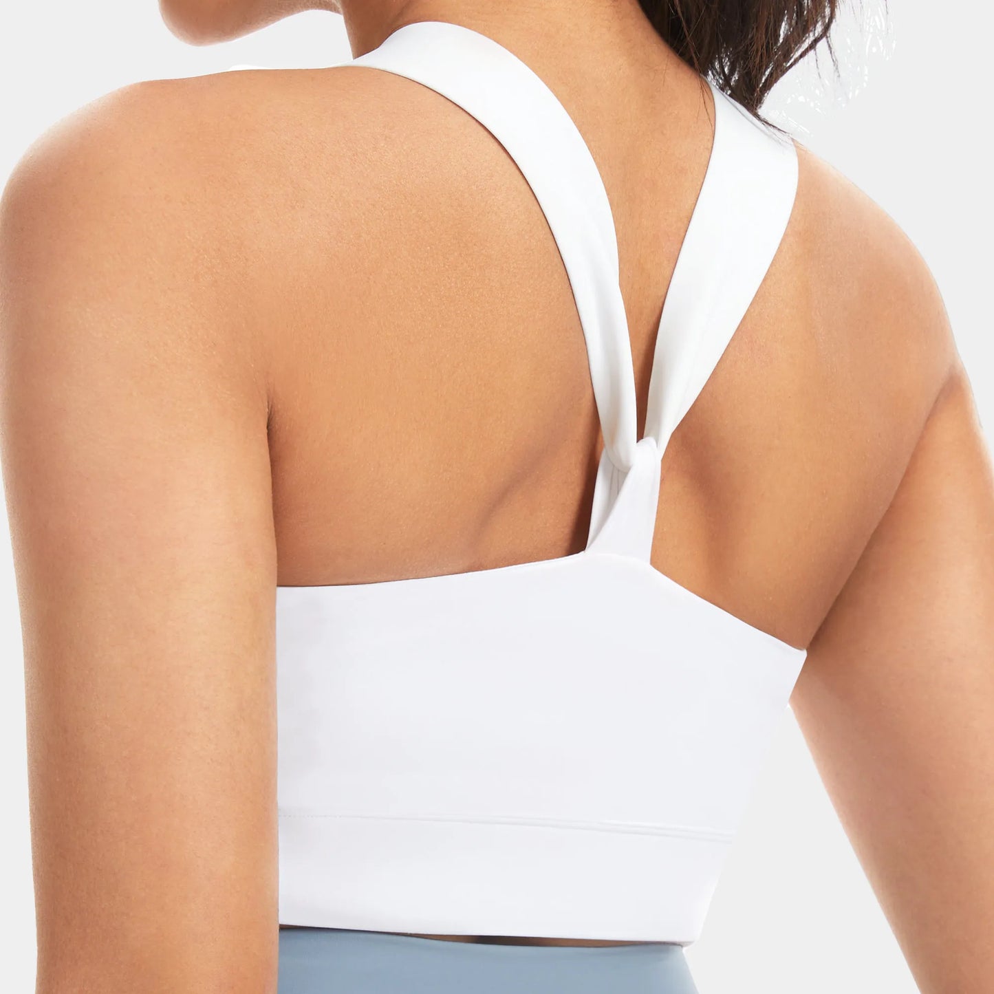 THE GYM PEOPLE Women’s V Cross Back Sports Bras Padded Stretchy Square Neck Running Workout Yoga Crop Tops
