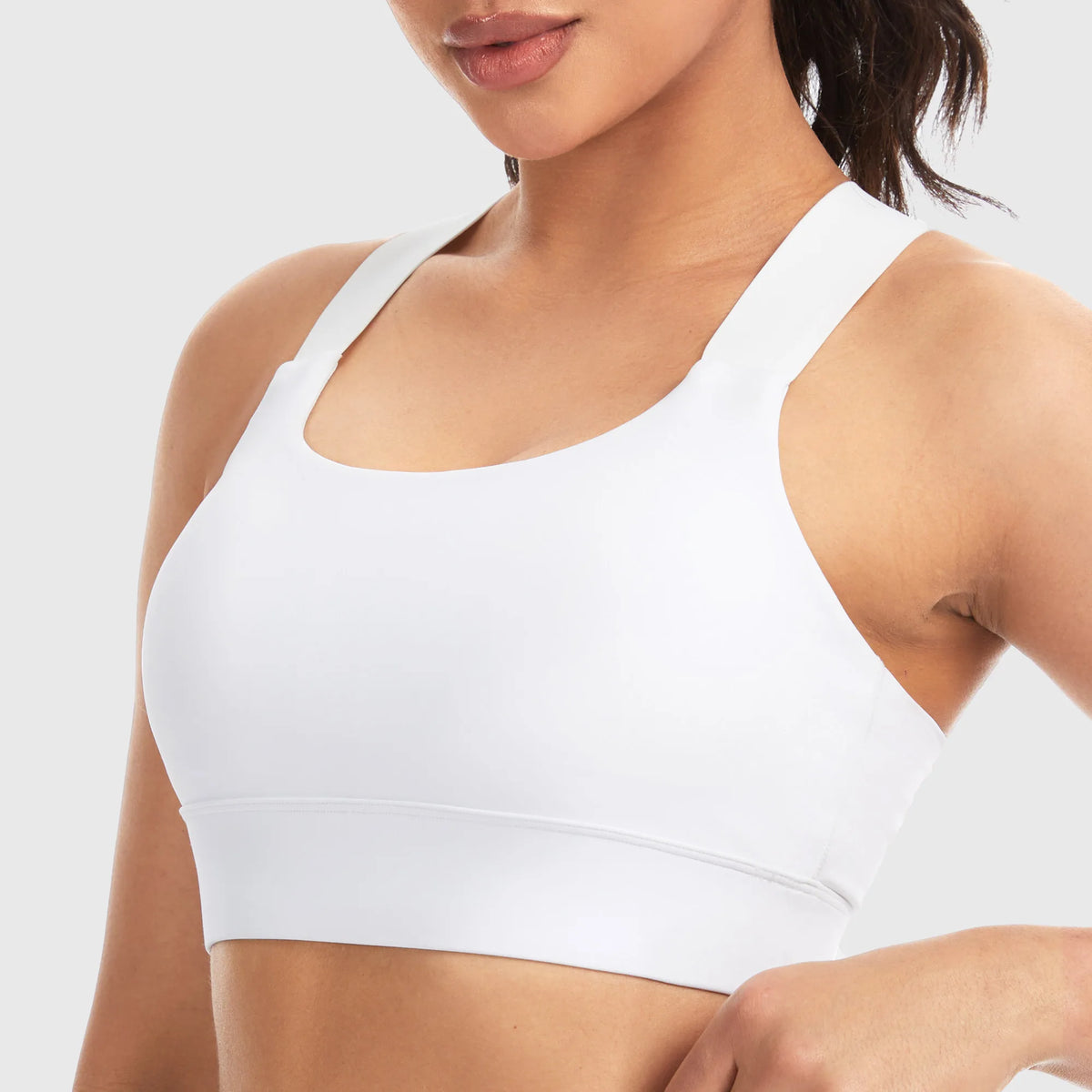 THE GYM PEOPLE Women’s V Cross Back Sports Bras Padded Stretchy Square Neck Running Workout Yoga Crop Tops