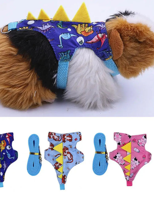 Load image into Gallery viewer, Cute Adjustable Guinea Pig Hamster Rat Rabbit Vest Clothes Cross-dressing Casual Wear Small Pet Harness Outdoor Walking
