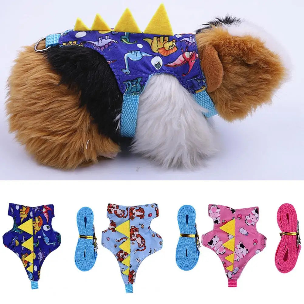 Cute Adjustable Guinea Pig Hamster Rat Rabbit Vest Clothes Cross-dressing Casual Wear Small Pet Harness Outdoor Walking