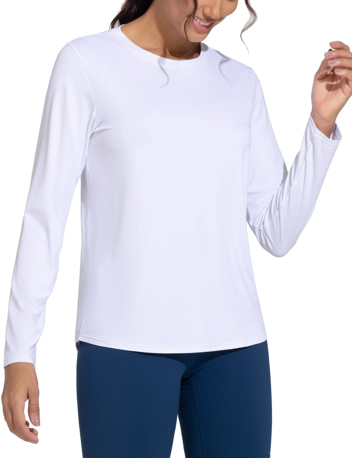 THE GYM PEOPLE Women's Ultra Soft Long Sleeve Workout Shirts Basic Crewneck Athletic Running Tops