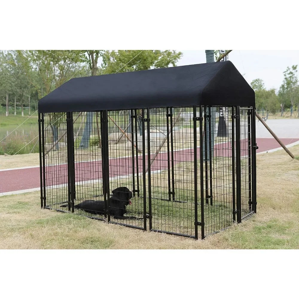 Dog Large Black Pet Welded Rectangular Outdoor Wire Crate Kennel for Cat House for Dogs 102 X 48 X 72 Inches Freight Free Home