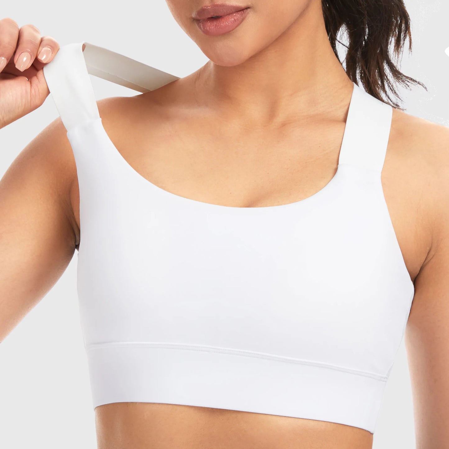 THE GYM PEOPLE Women’s V Cross Back Sports Bras Padded Stretchy Square Neck Running Workout Yoga Crop Tops