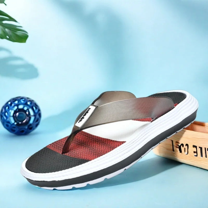 Women's Rainbow Color Block Sandals Casual Indoor Outdoor Slip-On Beach Flip Flops Lightweight Daily Home Shoes