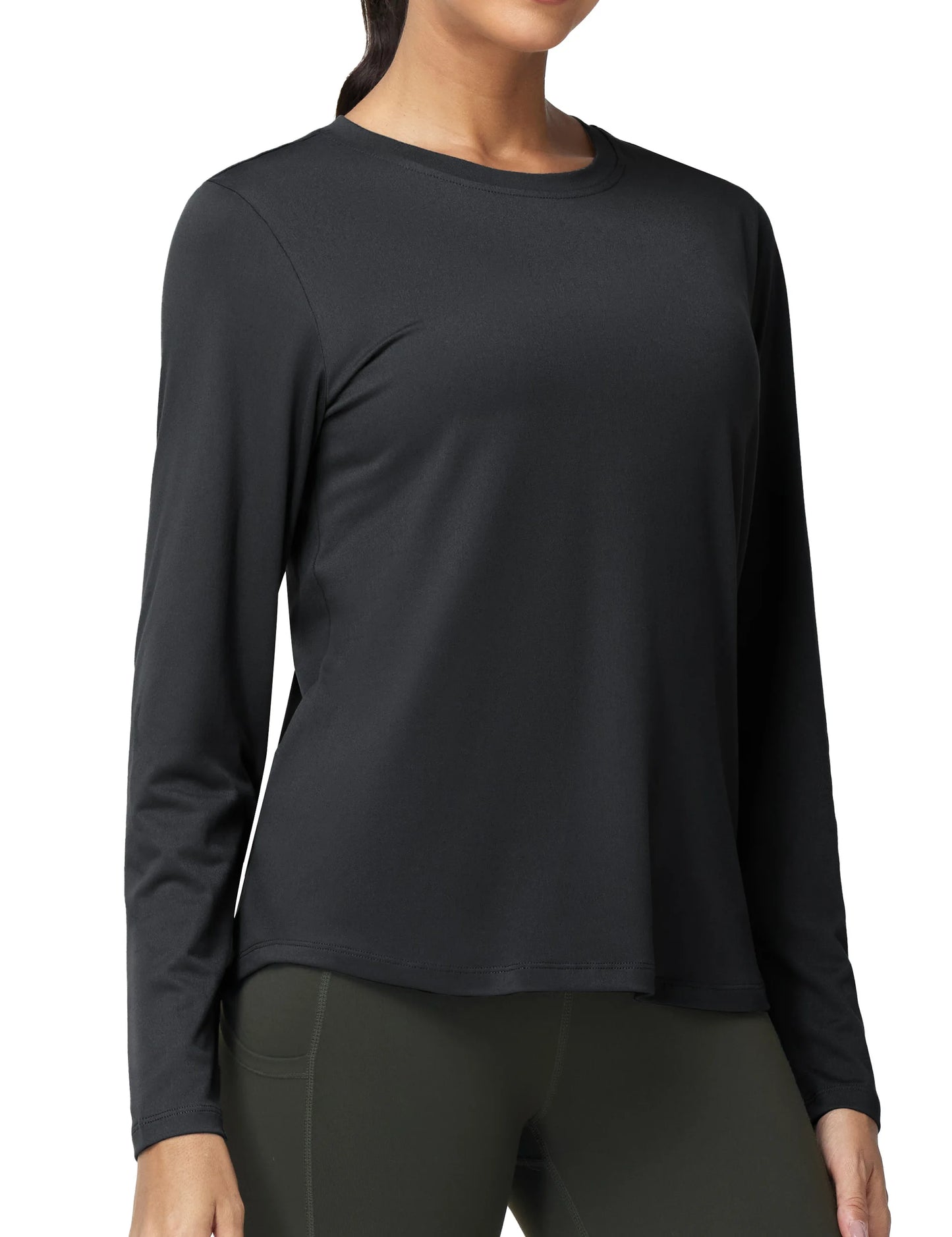 THE GYM PEOPLE Women's Long Sleeve Soft Workout Shirts Basic Crewneck UPF 50+ Sun Lightweight Fall Athletic Running Tops
