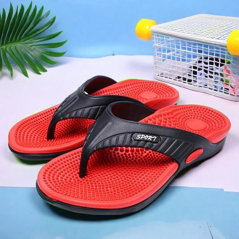 Men‘s Flip Flops Summer Non-Slip Thong Sandals Lightweight Comfortable EVA Foam Arch Support Indoor Outdoor Home Slippers Beach Pool Gym Travel Walking Durable Quick Dry Cushion Footbed Casual Minimalist