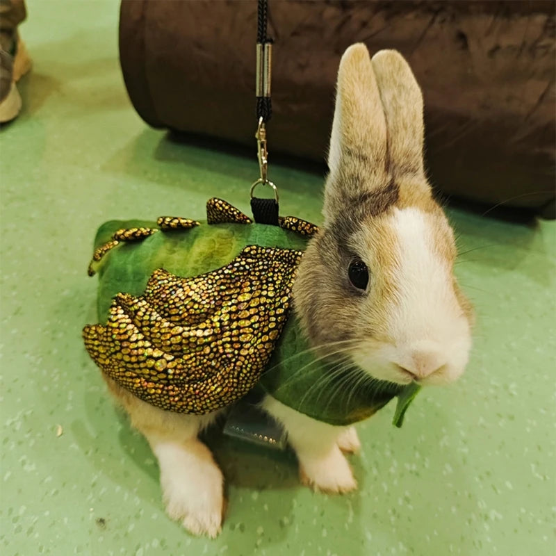 Small Animal Dinosaur Costume Harness Leash for Rabbit Guinea Pigs Net Vest Guinea Pigs Harness Dropship