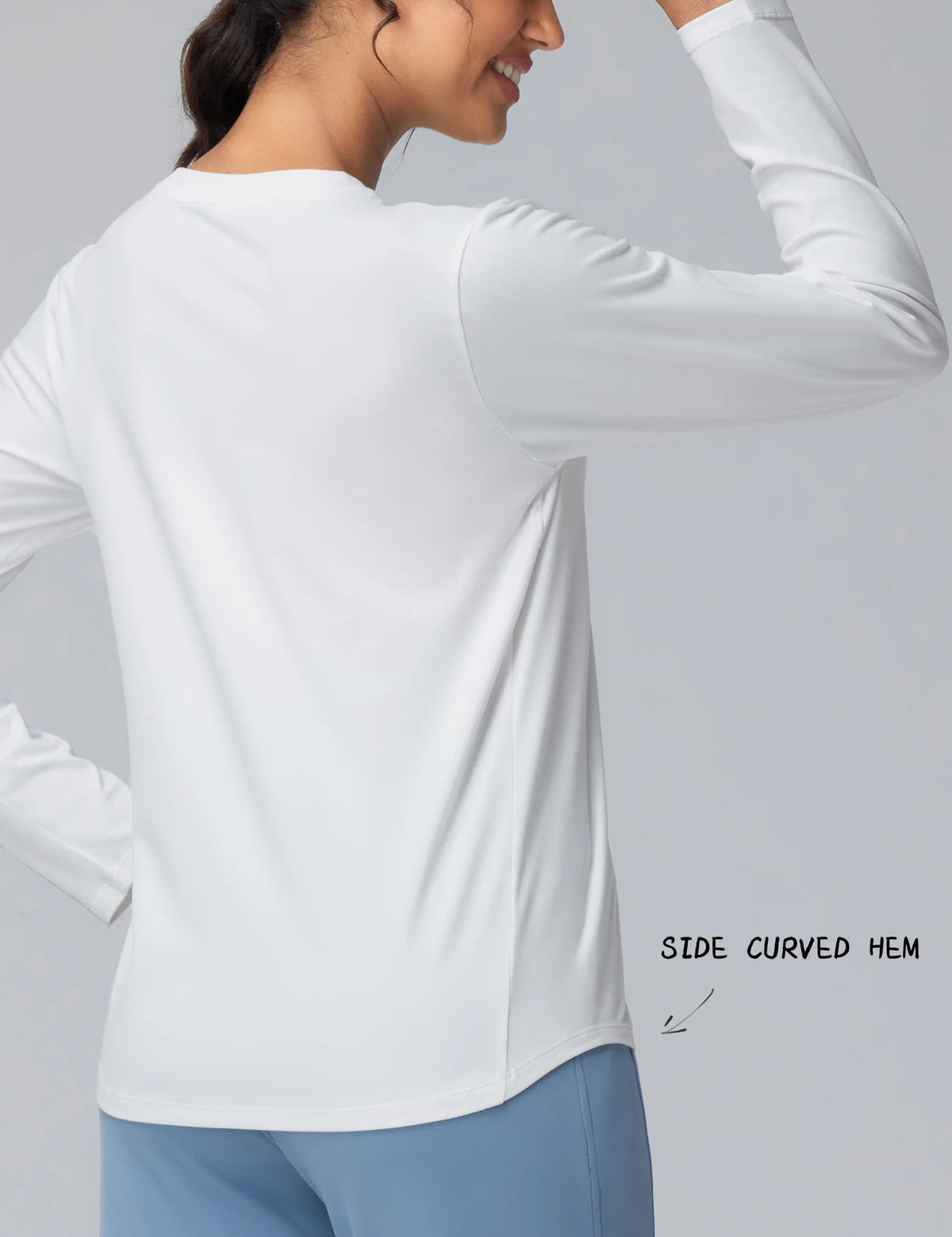 THE GYM PEOPLE Women's Long Sleeve Soft Workout Shirts Basic Crewneck UPF 50+ Sun Lightweight Fall Athletic Running Tops