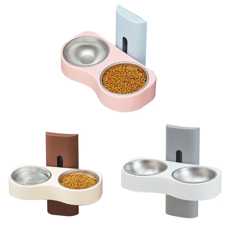 Detachable Cats Watering Eatting Bowl Double Bowl Pet Plastic Bowl Wall Mounted Bowl for Dog Watering Feeding Bowl Dropshipping