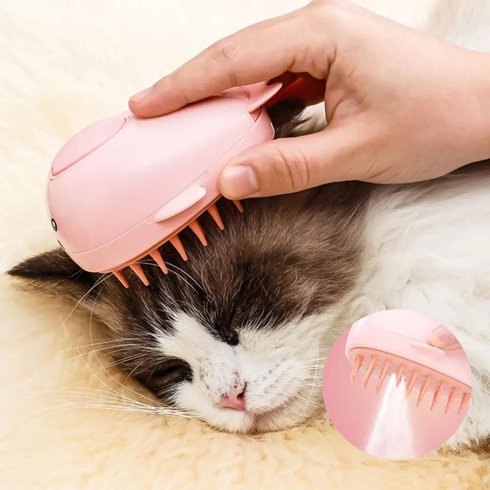 Hot Steam Technology Pet Brush 3-in-1 Pet Grooming Tool Whale Shape Steamy Cat Brush Multifunctional Dog Grooming Tool for Hair