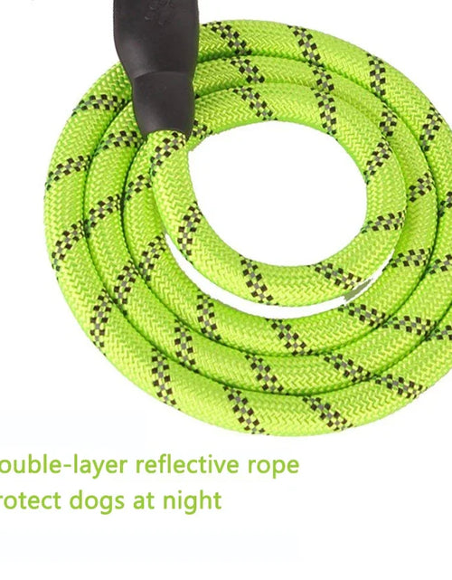 Load image into Gallery viewer, 1.5M/2M/3M Large Dog Rope Round 1.2CM Nylon Pet Leash Strengthen Reflective Rope Walking Dog Traction Collar Harness Dog Lead
