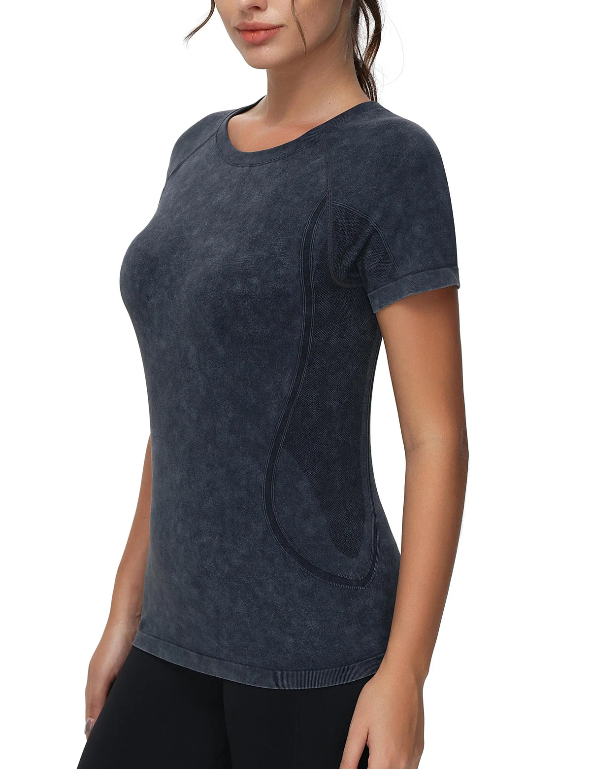 THE GYM PEOPLE Women's Seamless Workout T-Shirts Short Sleeve Slim Fit Shirts Breathable Running Tee Tops
