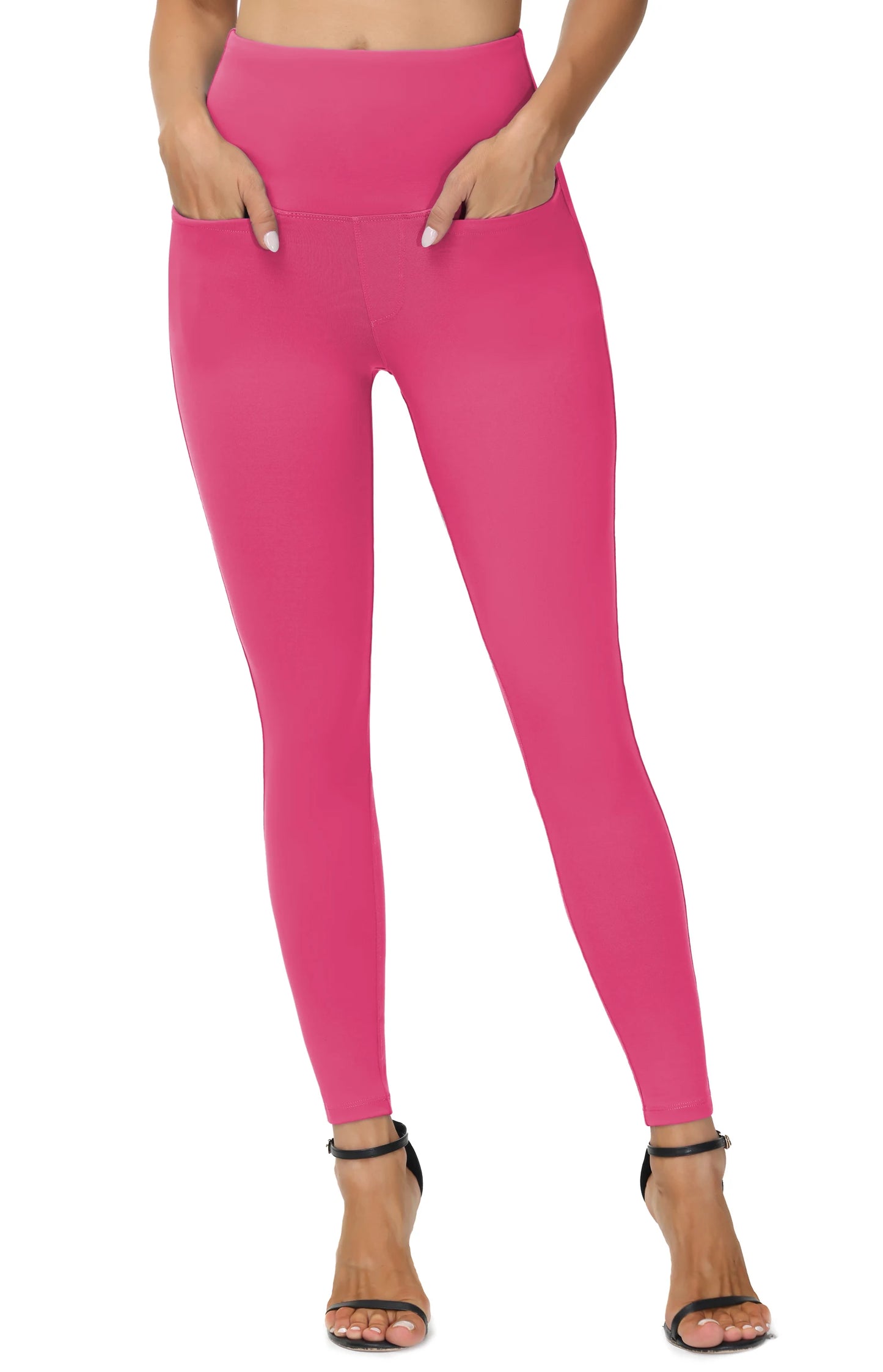 Women's Casual Yoga Leggings High Waisted Tummy Control Workout Pants with 4 Pockets