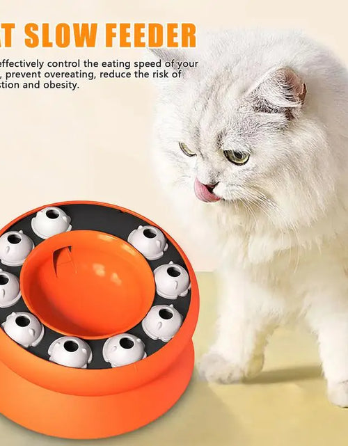 Load image into Gallery viewer, Slow Feeding Cat Bowl Elevated And Titled Cat Puzzle Feeder Dish Cat Food Dish For Healthy Eating Prevents Cat Overeating
