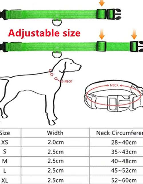 Load image into Gallery viewer, Fashion Pet Dog Collar Nylon Glow LED Glowing Cat Collars Adjustable Dog Leash Anti-loss Pet Cats Dogs Harness Accessories
