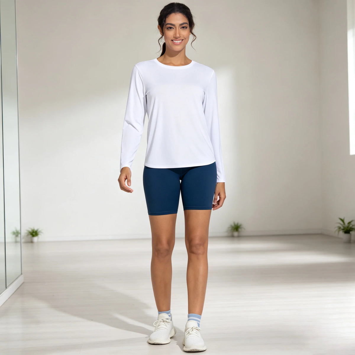 THE GYM PEOPLE Women's Ultra Soft Long Sleeve Workout Shirts Basic Crewneck Athletic Running Tops
