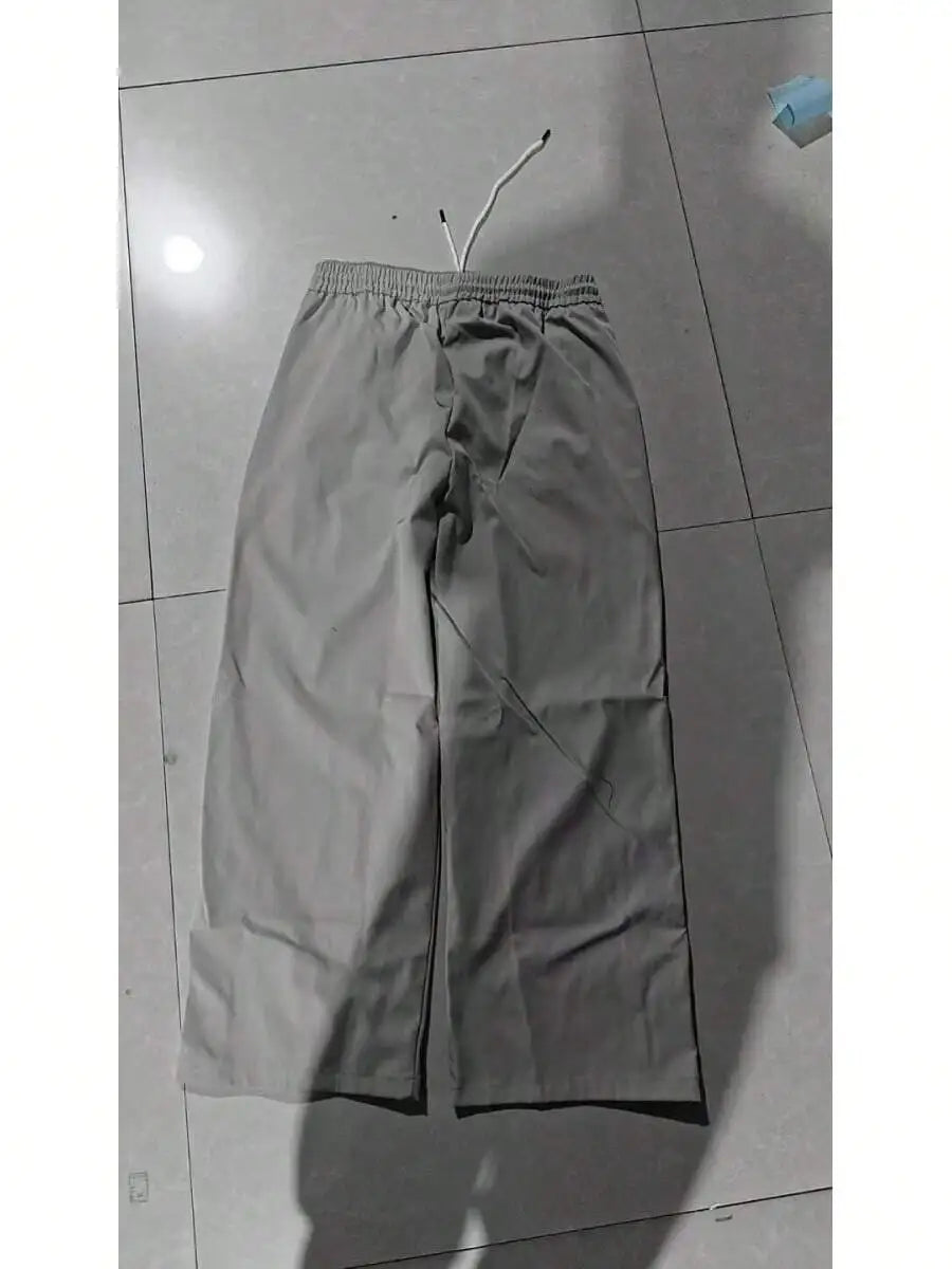 Men's  Side Stripe Drawstring Wide Leg Sweatpants, Casual Hip Hop Streetwear Loose Joggers, Soft And Breathable Casual Pants