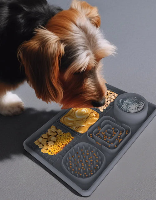 Load image into Gallery viewer, Slow Feeder Bowl Lick Mat for Dog, Silicone Interactive Pet Food Mat, Feeding Licking Pad for Dog and Cat, Healthy Eating Puzzle
