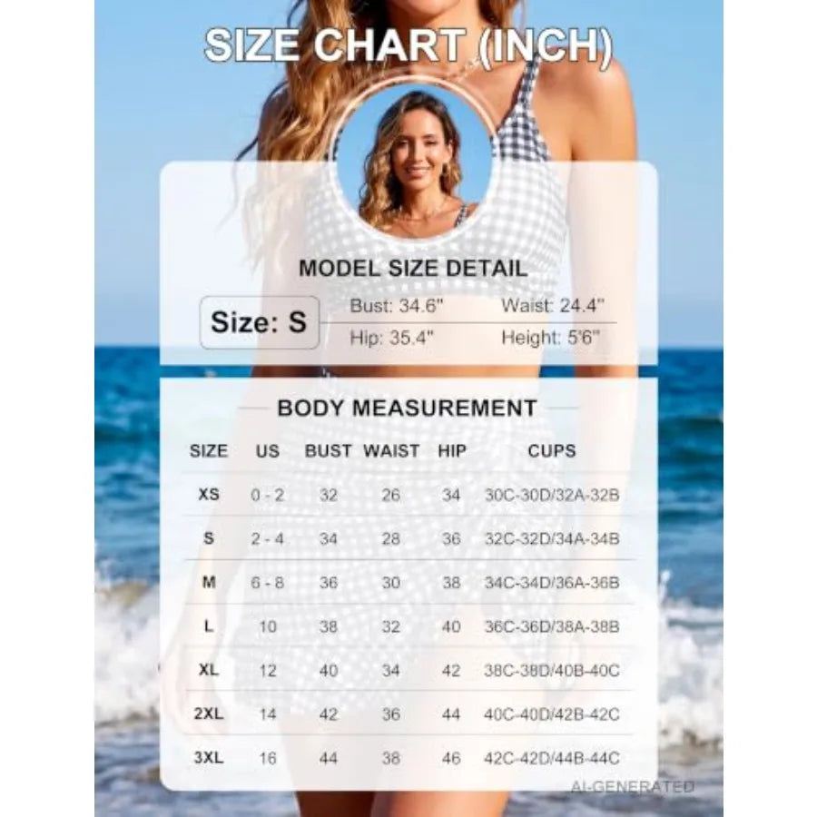 Blooming Jelly Women's High Waisted Bikini Sets Tummy Control Bathing Suit Two Pcs Swim Suit 2026 Retro Swimsuit