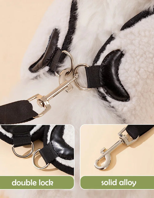 Load image into Gallery viewer, Warm Fleece Pet Dog Harness Cute Animal Adjustable Vest Leash Set for Medium Puppy French Bulldog Outdoor Cat Collar Accessories
