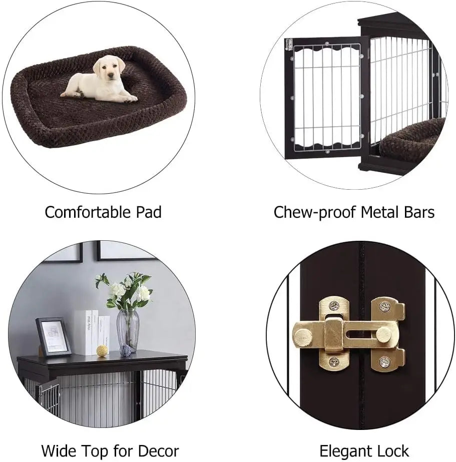 Furniture Style Dog Crate for Medium Dogs, Indoor Aesthetic Puppy Kennel, Modern Decorative Wooden Wire Pet House Dog Cage