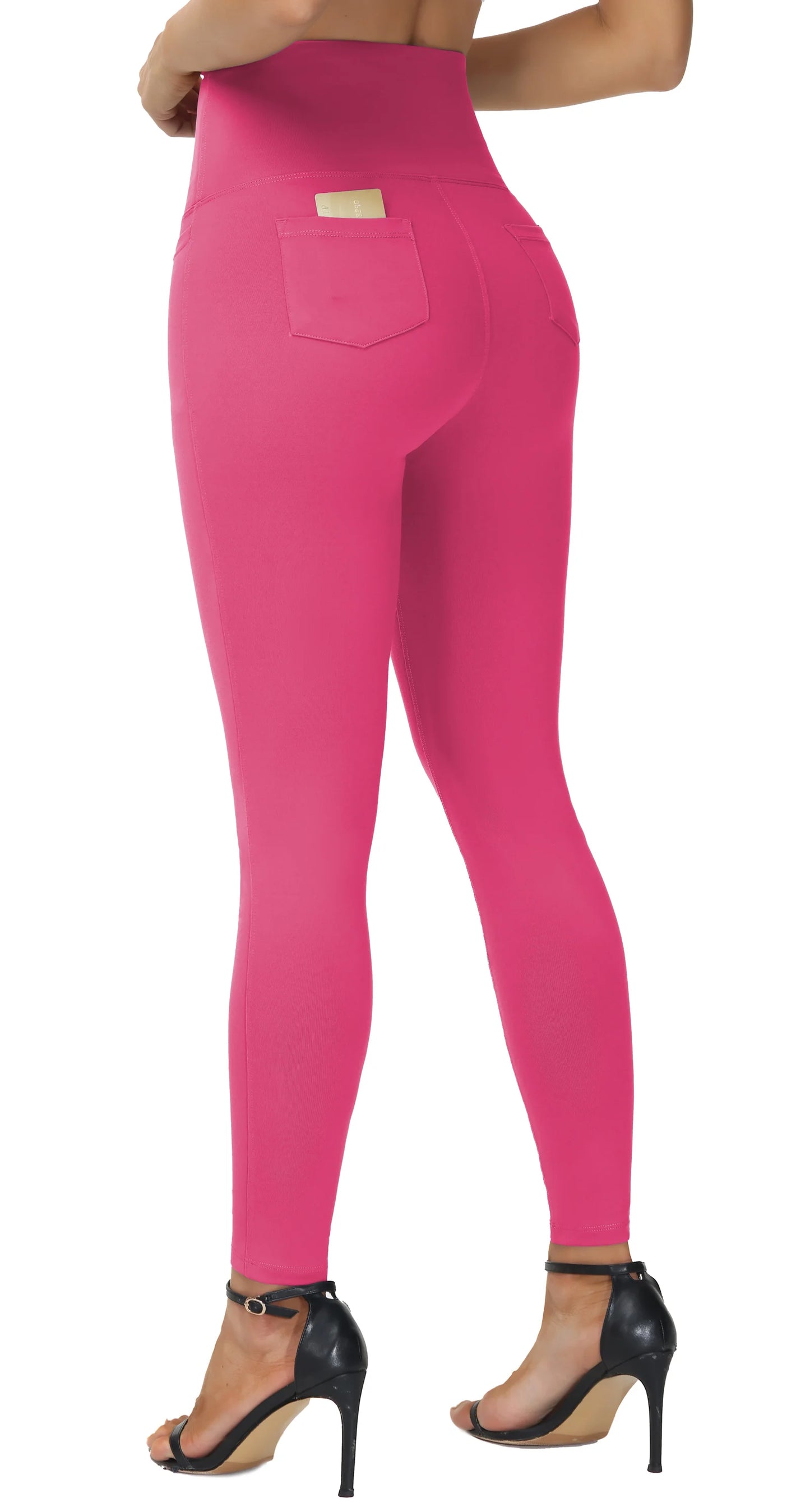 Women's Casual Yoga Leggings High Waisted Tummy Control Workout Pants with 4 Pockets