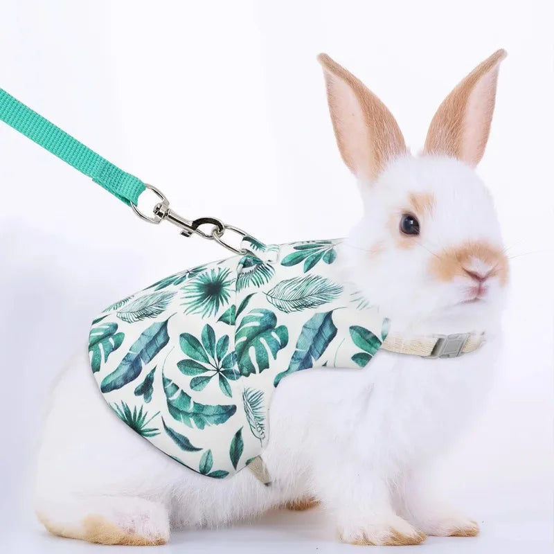 A Set of Stylish Printed Breathable Pet Rabbit Chest and Back for Outdoor Use Rabbit Bunny Rabbit Harness Guinea Pig Accessories