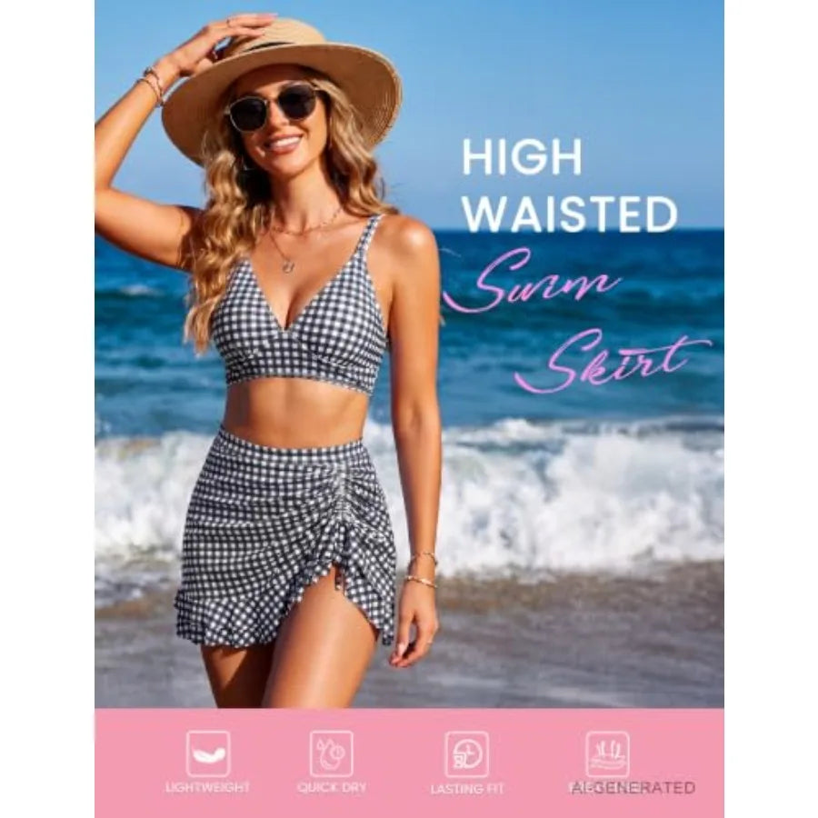 Blooming Jelly Women's High Waisted Bikini Sets Tummy Control Bathing Suit Two Pcs Swim Suit 2026 Retro Swimsuit