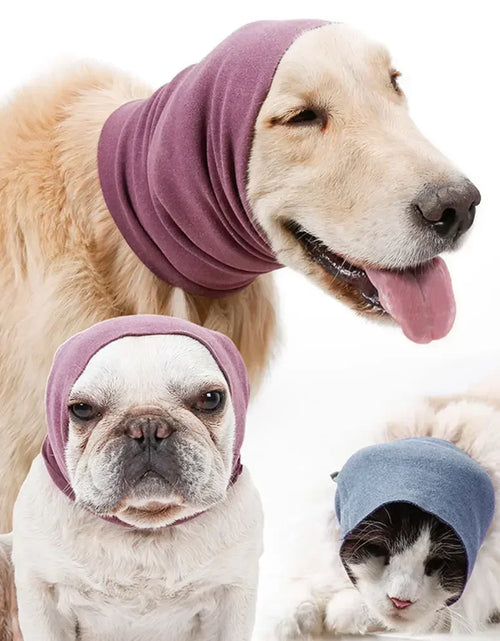 Load image into Gallery viewer, Dog Pet Ears Cover Calming Headscarf Bathing Grooming Helper Anti-shock Noise-proof Earmuffs Turban Head Wrap Decompress Tool
