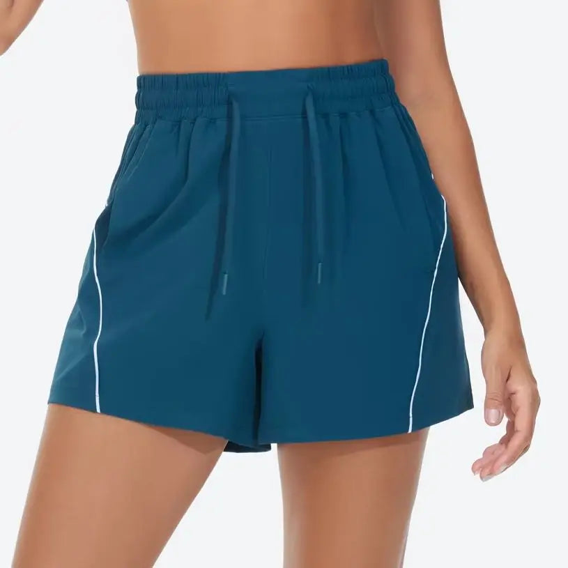 THE GYM PEOPLE Women's High Waist Running Shorts with Pockets Loose Fit Lightweight Workout Yoga Athletic Tracks