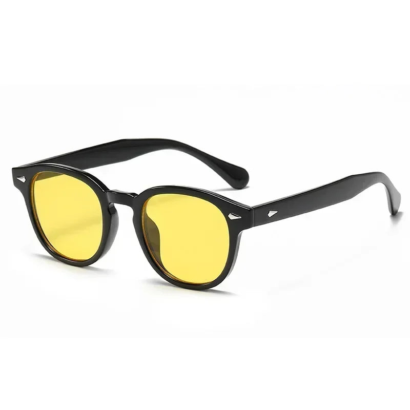 JNPCXI Quality New Retro Round Sunglasses Women Fashion Rivets Decoration Shades UV400 Men Punk Leopard Sun Glasses