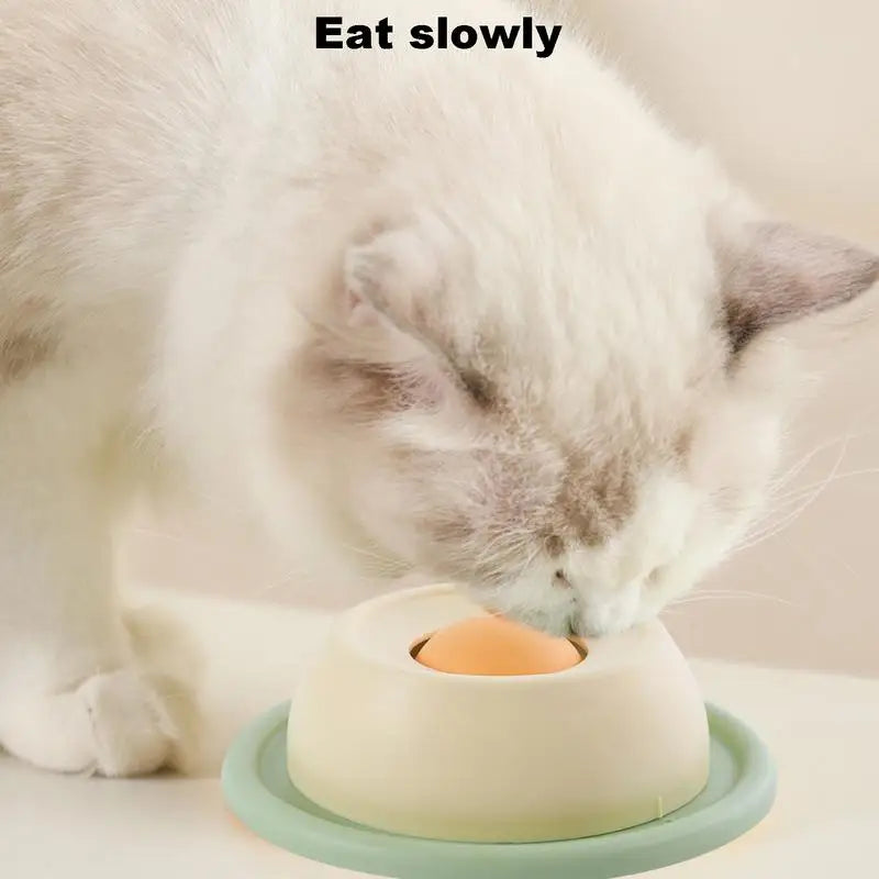 Licking Plate For Dogs Round Rotating Lick Mat Interactive Slow Feeder Anti Vomiting Cats Toy Puzzle Food Bowl For Cats & Pets