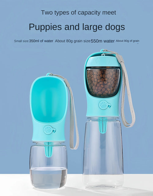 Load image into Gallery viewer, Dog Cat  Portable Feeding and Watering Supplies Portable Food Grade Material Dog Travel Pet Water Cup Bottle With Food Dispenser
